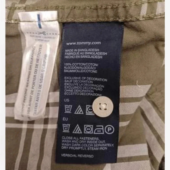 Tommy Hilfiger Custom Fit Grey and White  Plaid Short Sleeve Shirt Size XXL - Picture 8 of 8